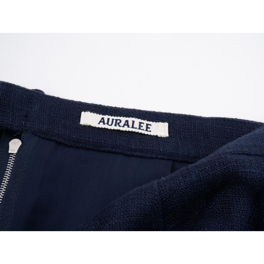 ✨美品✨オーラリー リネン ダブルフェイス フリンジスカート ダークネイビー AURALEEオーラリー 2020SS LINEN DOUBLE FACE FRINGE SKIRTリネン