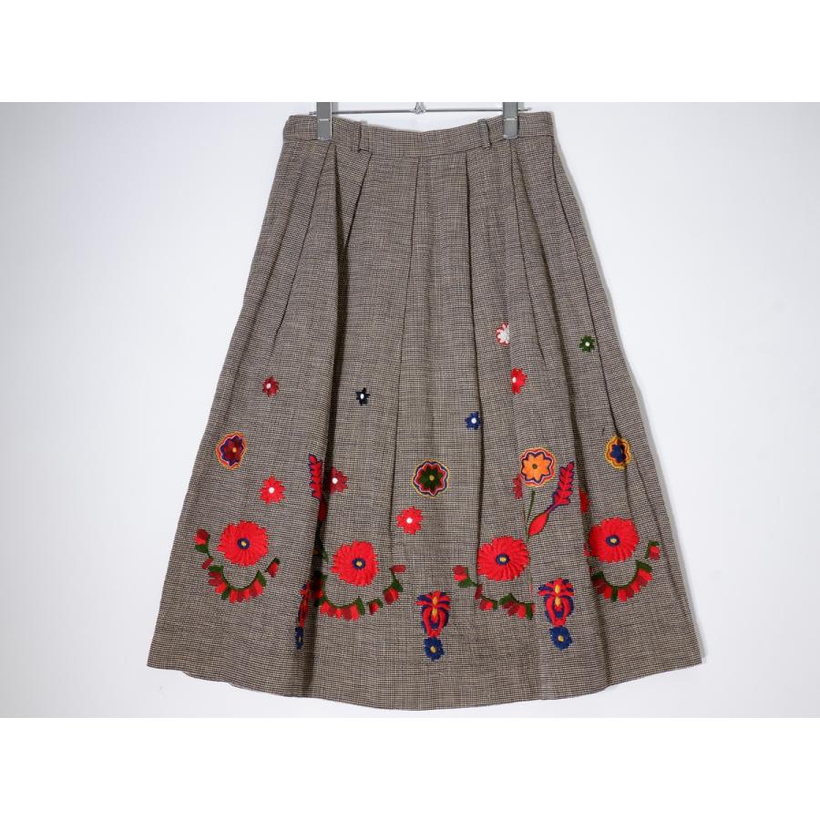 45R(45rpm 45アールピーエム) フラワー刺繍インディゴギマツイード  