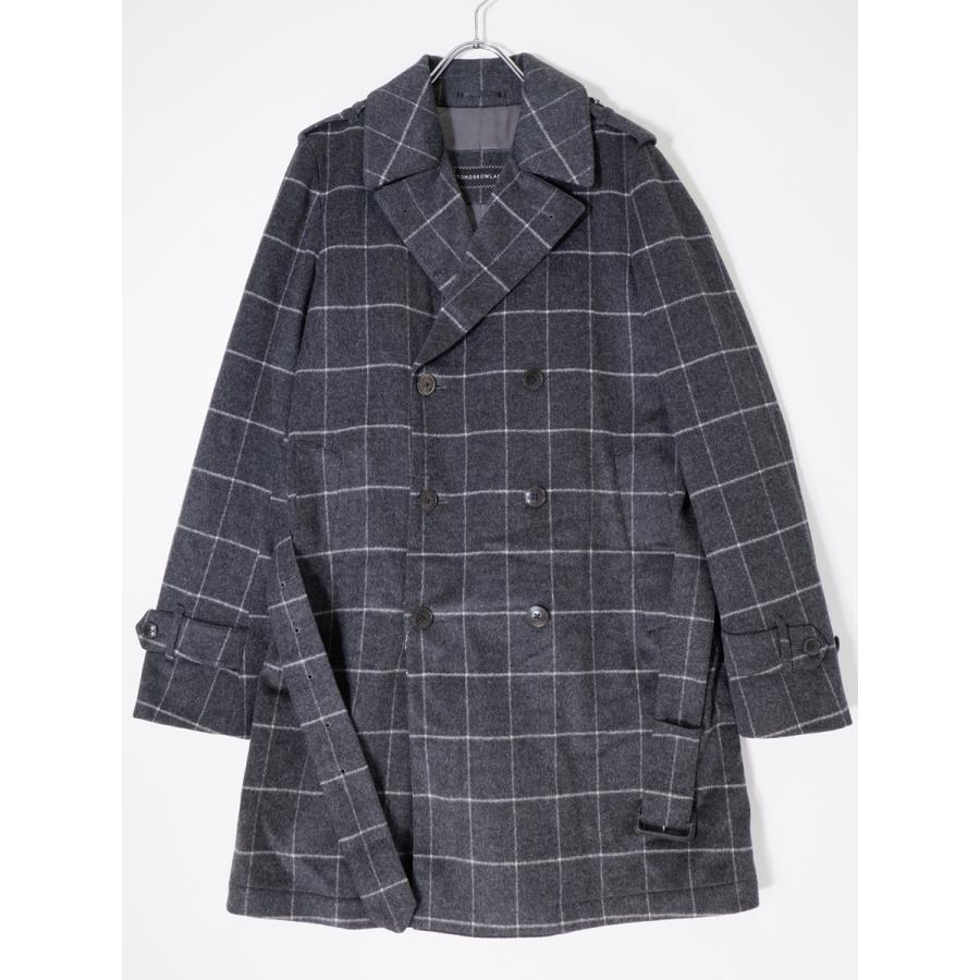 ⭐トゥモローランド⭐トレンチコート L カシミヤ ビジネス メンズ ジャケット TOMORROWLAND（トゥモローランド） 上質ウールカシミヤ ウィンドウペン