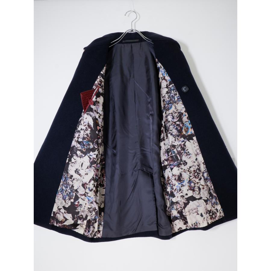 PS Paul Smithピーエス ポールスミス 裏地フラワー花柄 ウールカシミヤPコート ピーコート 【S】【MCTA76575】 PS Paul Smith Smithピーエス ポールスミス 裏地フラワー花柄 ウール