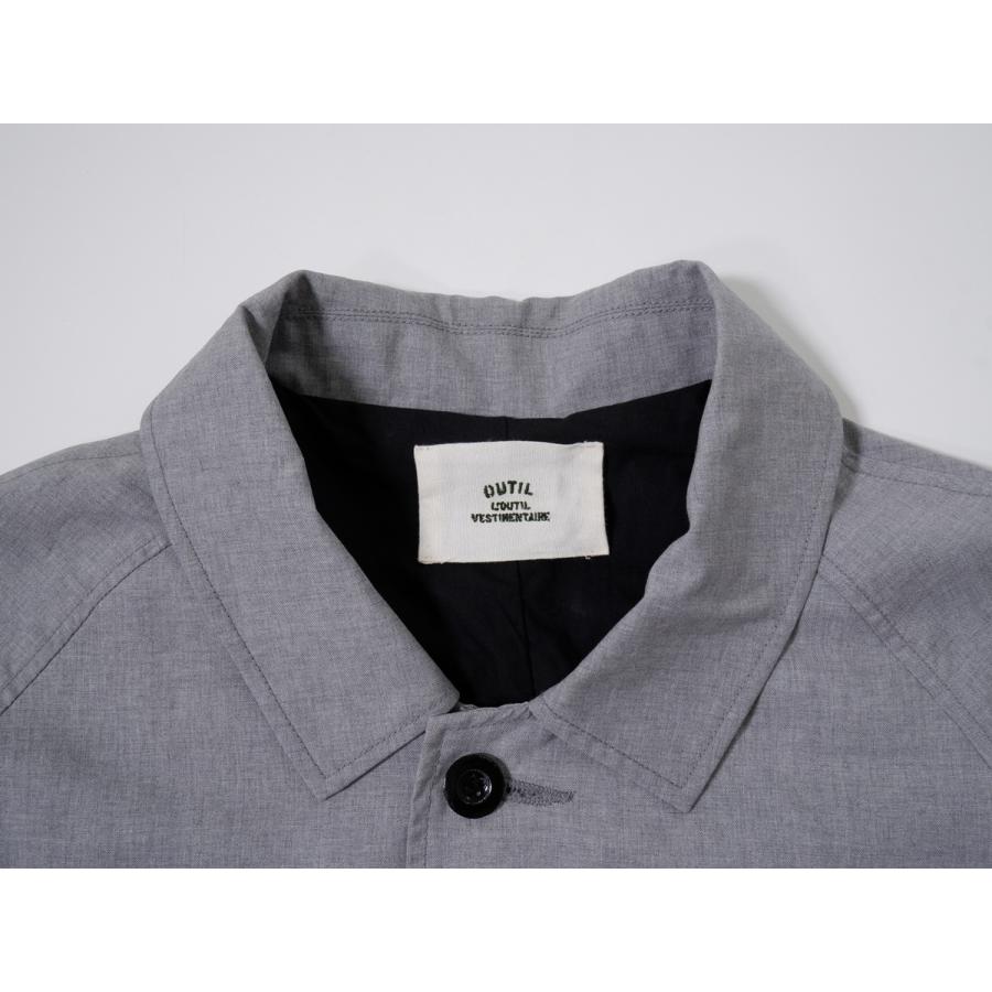 OUTILウティ MANTEAU UZES サマーウール ビッグシルエット ステンカラーコート【0】【MCTA79531】 OUTIL OUTILウティ MANTEAU UZES サマーウール ビッグシルエット