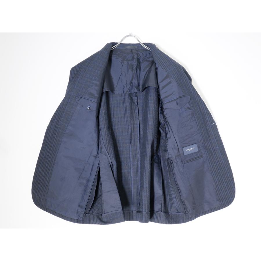 BURBERRY LONDONバーバリーロンドン 高級ウールシルク混シアサッカー チェック水牛ボタンジャケット【94-84-165 AB4】【MJKA71133】 BURBERRY LONDONバーバリーロンドン 高級ウールシルク混シアサッカー