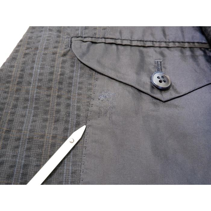 BURBERRY LONDONバーバリーロンドン 高級ウールシルク混シアサッカー チェック水牛ボタンジャケット【94-84-165 AB4】【MJKA71133】 BURBERRY LONDONバーバリーロンドン 高級ウールシルク混シアサッカー