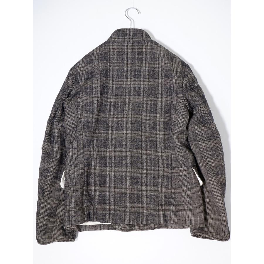 Paul Smith COLLECTIONポールスミス  革製くるみボタン グレンチェック スタンドカラー中綿ダブルジャケット【M】【MJKA72784】 Paul Smith COLLECTIONポールスミス 革製くるみボタン グレンチェック