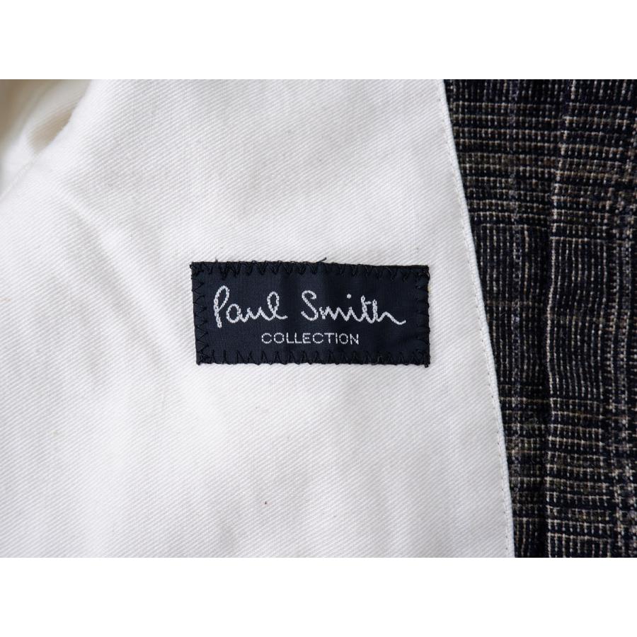 Paul Smith COLLECTIONポールスミス  革製くるみボタン グレンチェック スタンドカラー中綿ダブルジャケット【M】【MJKA72784】 Paul Smith COLLECTIONポールスミス 革製くるみボタン グレンチェック