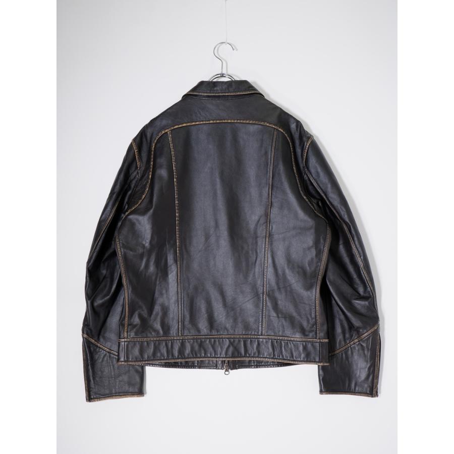JOSEPH HOMMEジョセフオム ユーズド加工 羊革ラムレザーブルゾン