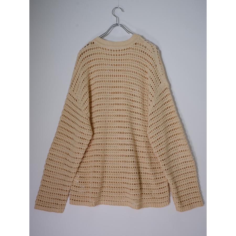 CMMN SWDNコモン スウェーデン 2023SS ELTON CROCHET CREW NECK ECRUクロシェニット【M】【MKNA80373】 CMMN SWDNコモン スウェーデン 2023SS ELTON CROCHET CREW NECK ECRU
