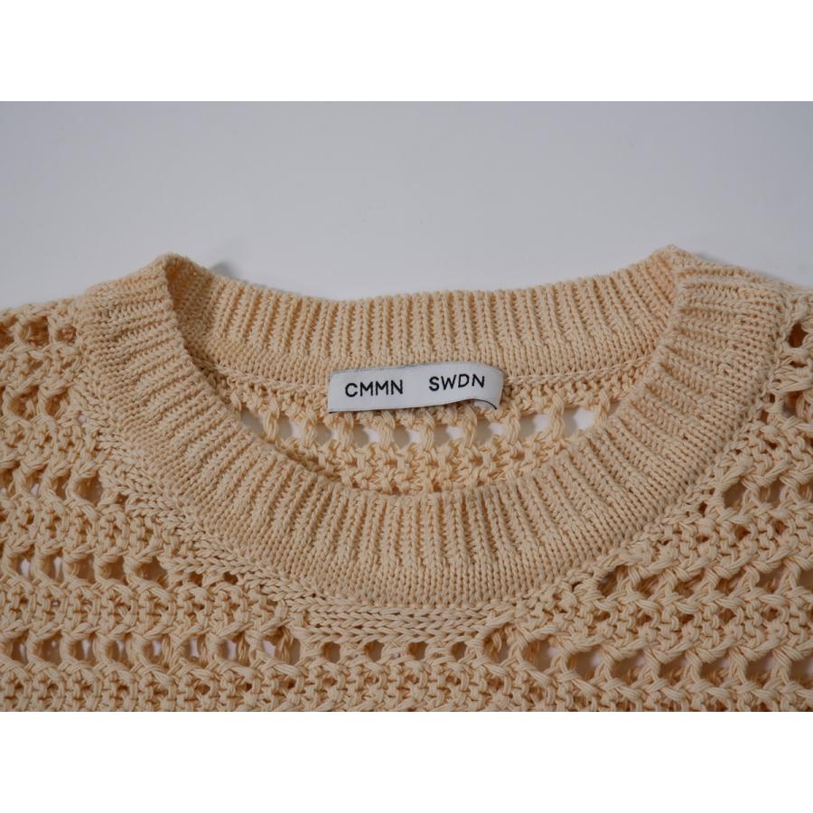 CMMN SWDNコモン スウェーデン 2023SS ELTON CROCHET CREW NECK ECRU