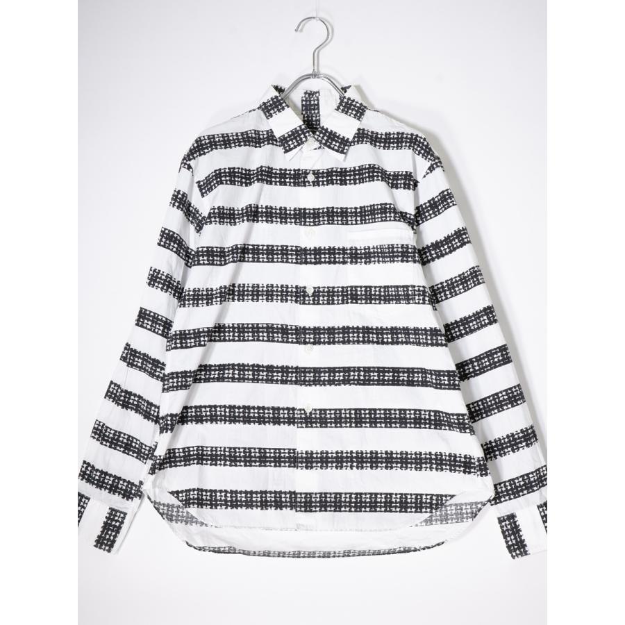 COMME des GARCONS HOMME PLUSコムデギャルソンオムプリュス 製品洗い加工 掠れボーダーストライプ長袖シャツ【XS】【MSHA72444】 COMME des GARCONS HOMME PLUSコムデギャルソンオムプリュス 製品洗い