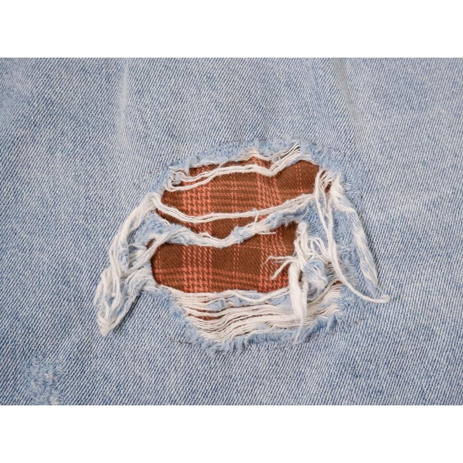 Ksubiスビ Ron Hermanロンハーマン別注 Damage Denim Shirt Ksubiスビ Ron Hermanロンハーマン別注 Damage Denim Shirt
