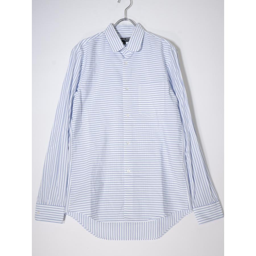 COMME des GARCONS HOMME DEUX/コムデギャルソンオムドゥ ボーダーストライプ切替 ラウンドカラー丸襟シャツ【XS】【MSHA75069】 COMME des GARCONS HOMME DEUX/コムデギャルソンオムドゥ ボーダー