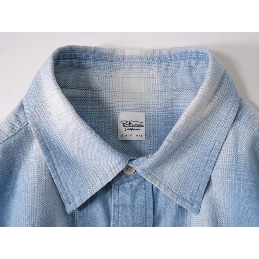 トップス Ron Herman Indigo Ombre Checked Shirt Ron Herman Indigo Ombre Checked Shirt