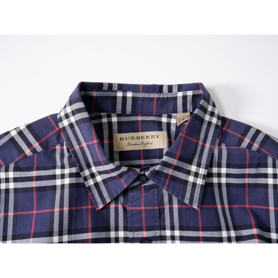 【美品】Burberry シャツ BURBERRY LONDONバーバリー ロンドン チェック柄半袖コットンシャツ