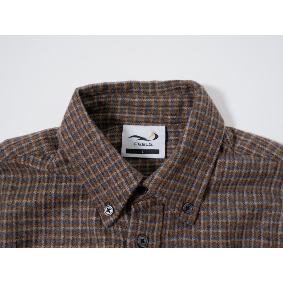 FEELS.フィールズ上杉柊平デザイン OMBRE CHECK OUTER SHIRT BLUE