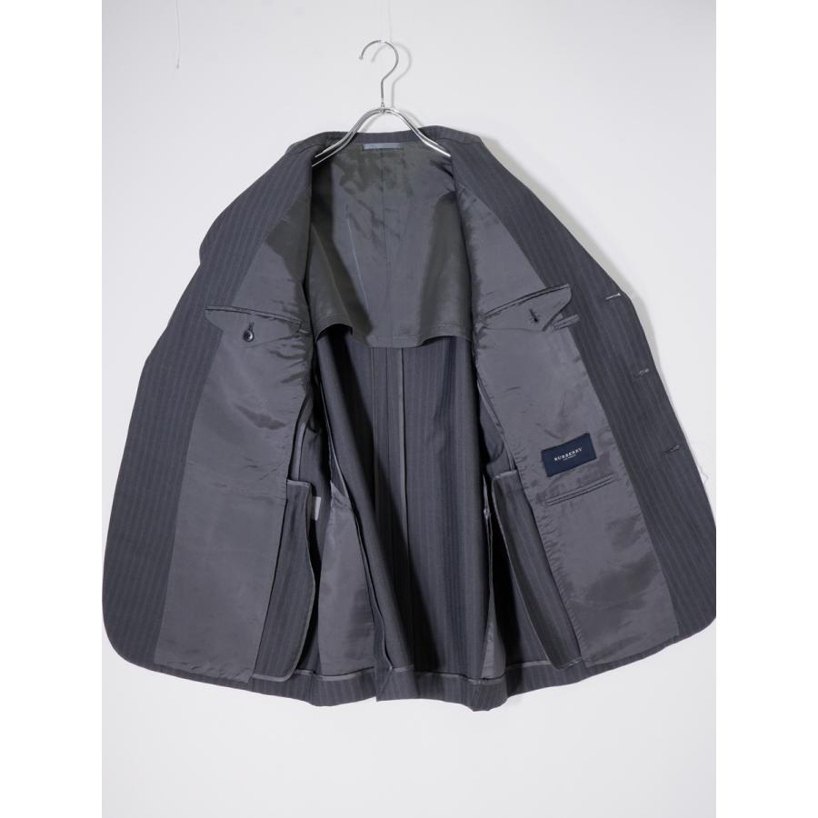 BURBERRY LONDONバーバリー ロンドン 日本製 上質羊毛ウールモヘヤ ストライプスーツ セットアップ ジャケットパンツ[MSTA78866]_3
