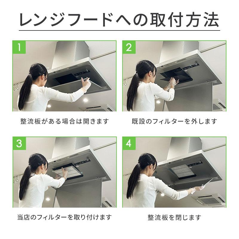 日本製 換気扇フィルター 枠セット 枠3枚+交換フィルター6枚 レンジ