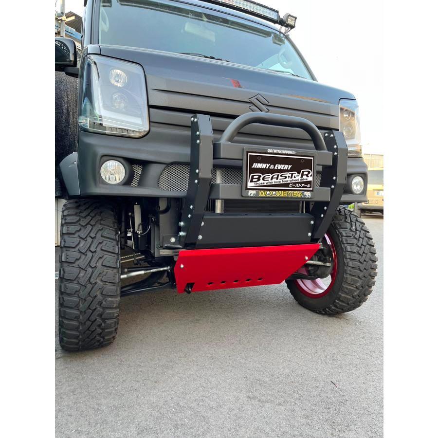 エブリィ DA17W/V クラッシュアンダーガード マットレッド/マットシルバー BEAST-R | 