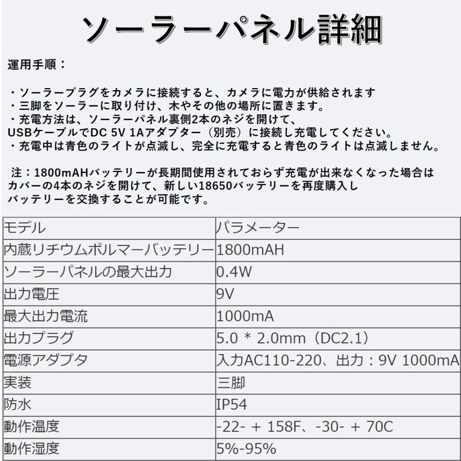 防犯 ワイヤレス 人感センサー 防水 野外 動物  防犯カメラ 屋外 トレイルカメラ 電池式 ソーラー 配線不要 電源不要 動体検知 監視カメラ セット ワイヤレス |  | 19