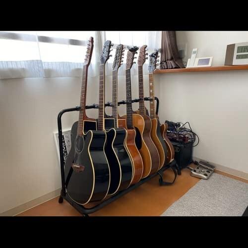 ファッションデザイナー Mylystar ギタースタンド 7本収納 折りたたみ式 ギターラック 省スペース ギター ベース用スタンド 収納 転倒 スタンド Www Collectiviteslocales Fr