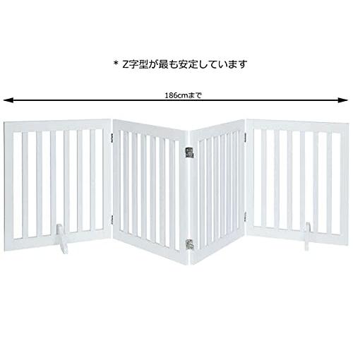 unipaws 木製犬用ゲート、折り式バリア、ペット用家具フェンス 、白い unipaws 木製犬用ゲート 折り式バリア ペット用家具フェンス