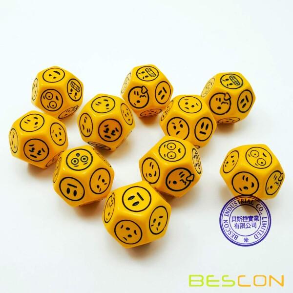 Bescon's Emotion, Weather and Direction Dice Set, 3 piece Proprietary Polyhedral RPG Dice Set in Blue, Green, Yellow｜finalshopping｜03