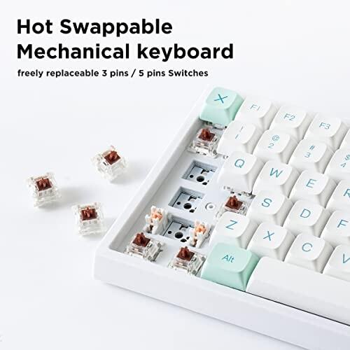 YUNZII YZ84 75％ホットスワップ可能メカニカルキーボード 2.4G / USB-C/Bluetoothキーボード RGBバックラ USB YUNZII YZ84 75％ホットスワップ可能メカニカルキーボード 4G C/Bluetoothキーボード