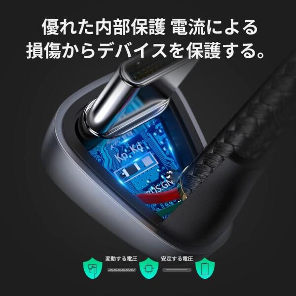 UGREEN U字 USB Type Cケーブル3A 急速充電 ナイロン編みQuick Charge 断線防止 Xperia、 Galaxy S10 S10E S9 S8 Plus｜finalshopping｜06