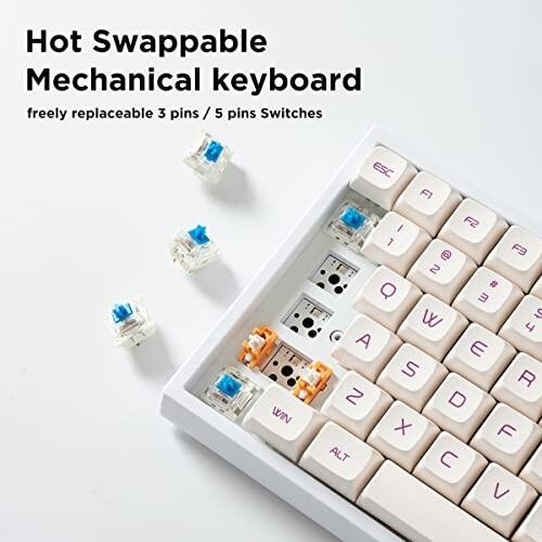 YUNZII YZ84 75％ホットスワップ可能メカニカルキーボード 2.4G / USB-C/Bluetoothキーボード RGBバックラ USB YUNZII YZ84 75％ホットスワップ可能メカニカルキーボード 4G C/Bluetoothキーボード