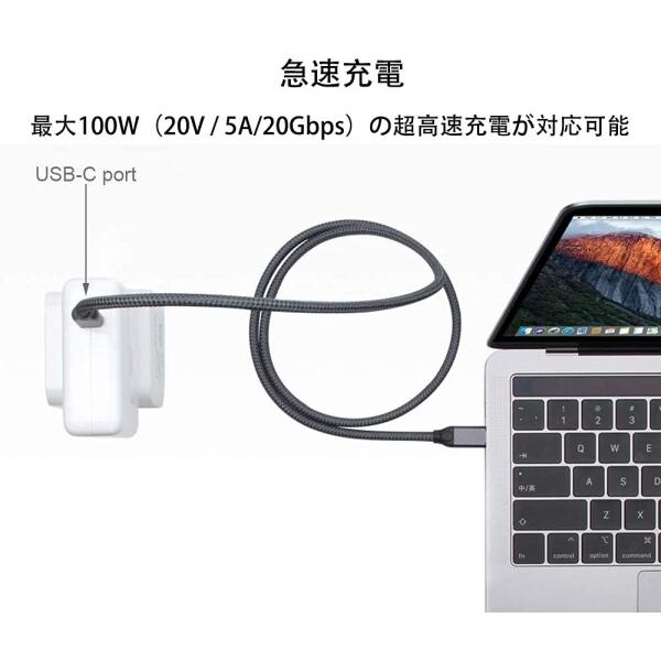 L字 Type C to Type C USB 3.2 ケーブル 1.5M Type C ケーブル MacBook/MacBook Pro/iPad Pro/Nintendo Switch等Type-C 各種｜finalshopping｜03