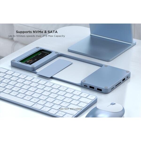 Satechi 24インチ iMac用 USB-C スリムドック (M.2 NVMe/SATA SSD用スロット付き) (ブルー) USBC-A/-Cデータ, USB2｜finalshopping｜05
