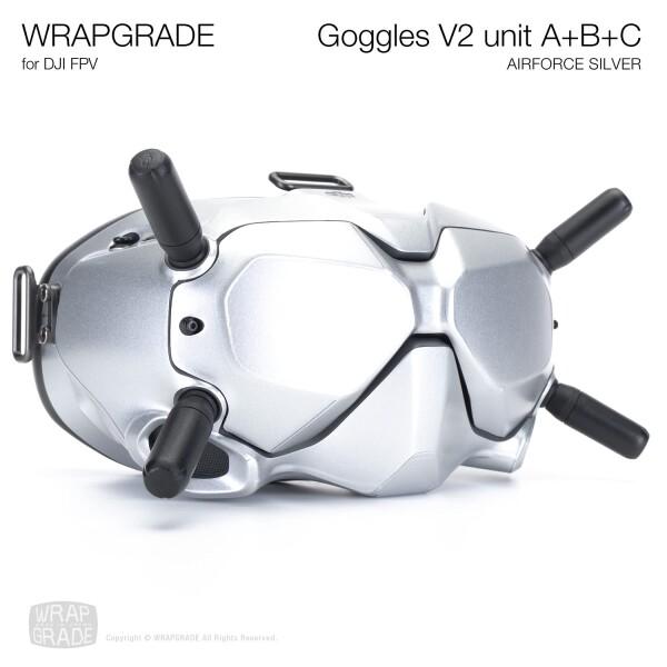 WRAPGRADE for DJI FPVゴーグル V2用 スキンシール (エアーフォースシルバー)｜finalshopping｜03