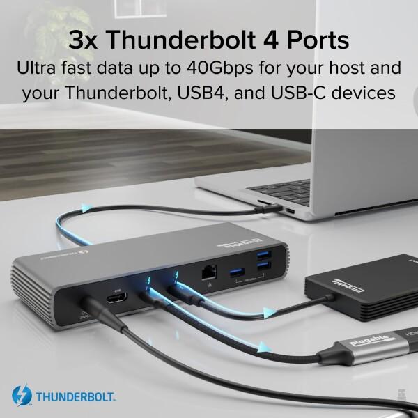 Plugable Thunderbolt 4 ドッキングステーション 100W ホスト充電対応 Thunderbolt 認証 Thunderbolt ポートx3 デ｜finalshopping｜06