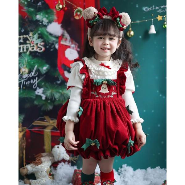 (ニューキング) クリスマス コスプレ 子供 衣装 お嬢様 ドレス/セーターセット秋冬服 サンタクロ｜finalshopping｜04