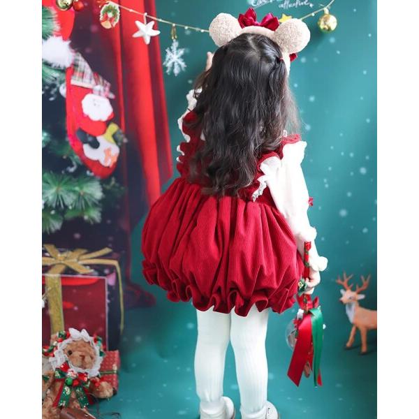 (ニューキング) クリスマス コスプレ 子供 衣装 お嬢様 ドレス/セーターセット秋冬服 サンタクロ｜finalshopping｜06