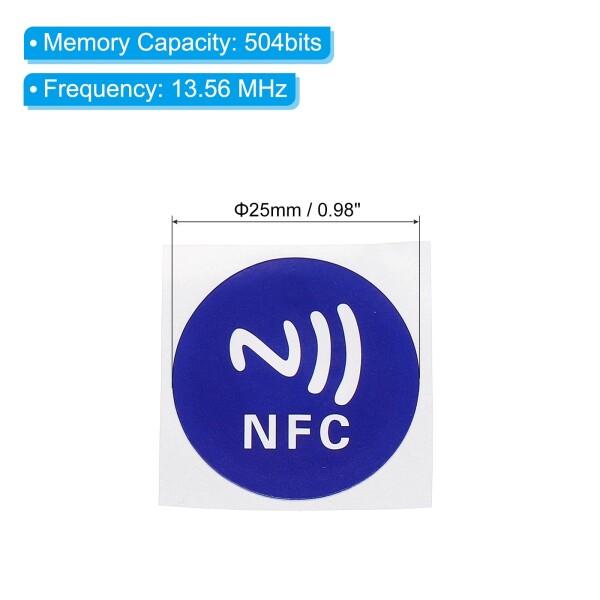 PATIKIL 直径25 mm NFCステッカー 5個 タグステッカー 504バイト メモリ 完全 プログラム可能 ブランク｜finalshopping｜02