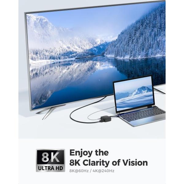 Cable Matters ポータブル 48Gbps USB C HDMI 2.1 変換アダプタ 100W PD 4K 120Hz / 8K