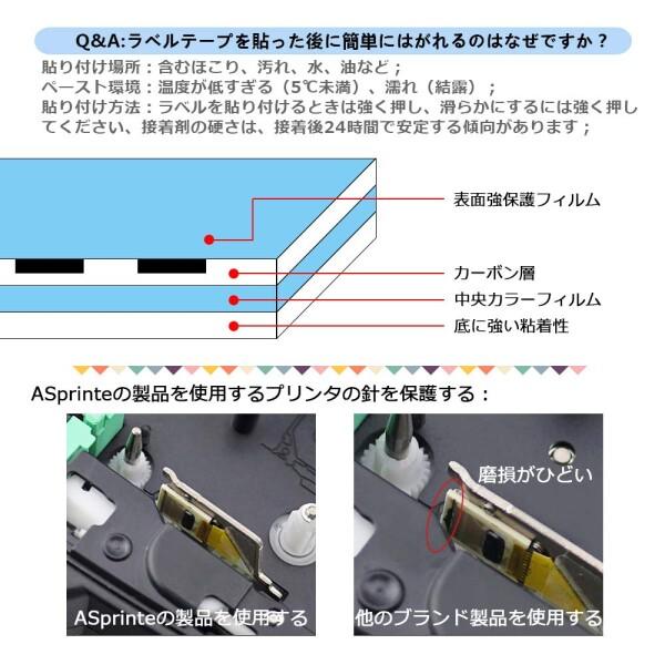 ASprinte 互換 テプラ テープ 白 12mm 9mm 6mm キングジム テプラ カートリッジ SS12KW SS9KW SS6KW Kingjim Tepra｜finalshopping｜05