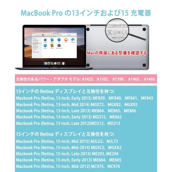 MacBook Pro 充電器85W Mag 2 T型 Mac 充電器 Macbook Pro 13/15/17インチ用 T字コネクタ Mac対応 （2012 中期以降｜finalshopping｜02