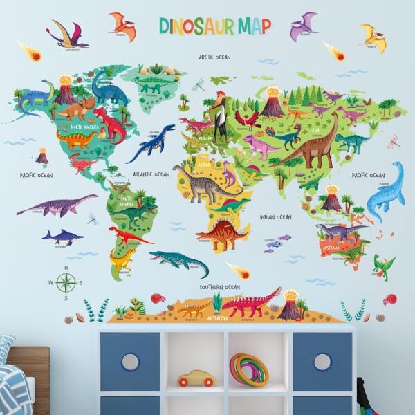 DECOWALL SG2-2312 恐竜の世界地図 ウォール ステッカー デコ 幼稚園 保育園 子供部屋 DIY用 壁転写 シ｜finalshopping｜03