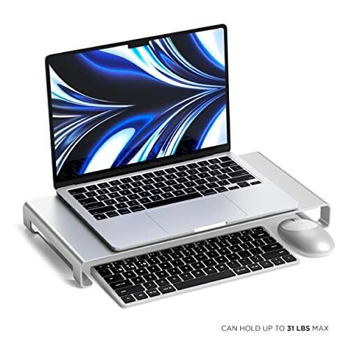 Satechi アルミニウム モニタースタンド（シルバー）（iMac, MacBook, デスクトップ, ノートパソコン｜finalshopping｜02