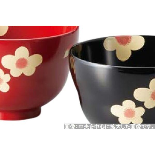 J-kitchens お椀 花 福々汁椀 溜・朱 （2客) 10.5cm 食洗機
