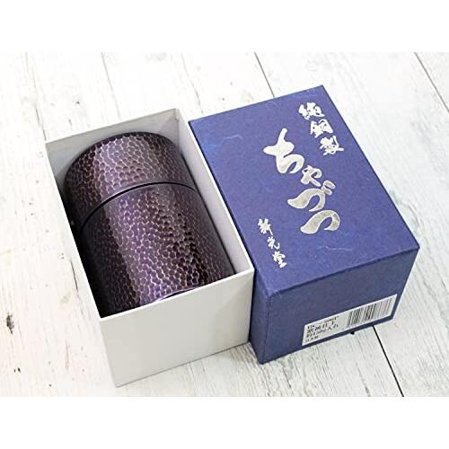 新光堂 ステンレス製茶筒 蓋付き 新光堂 COPPER100 純銅 鎚目茶筒 中[新光金属 高級 茶筒 茶缶