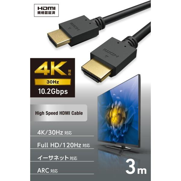 CELL(ELECOM) エレコム HDMI ケーブル 3m ハイスピード 4K/30Hz CELL(ELECOM) エレコム HDMI ケーブル 3m ハイスピード 4K/30Hz