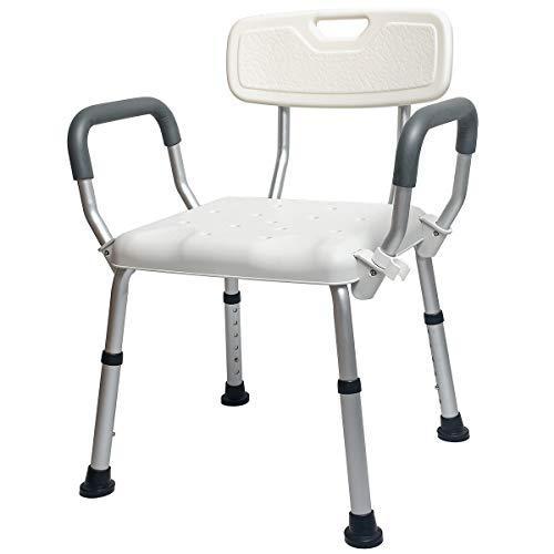 Cific シャワーチェア 軽量アルミ 6段階高さ調整 浴用イス