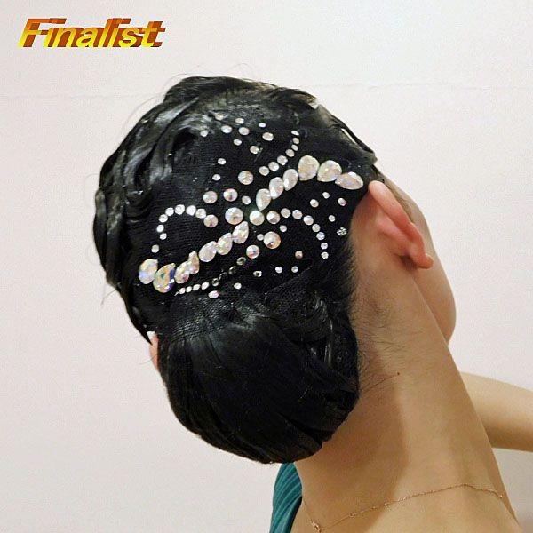 スワロフスキー ヘアーネット 社交ダンス ラインストーン デモ 競技会
