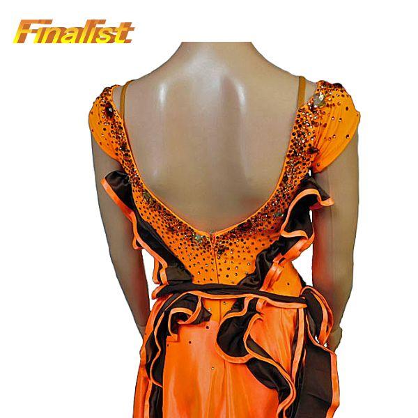 社交ダンス 中古パソドレス ヤナギダ製 オレンジ : 社交ダンスファイナ