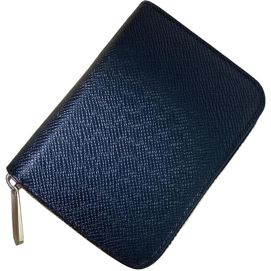 二つ折り財布 ファスナー メンズ レディース 小銭入れ 札束入れ コンパクト ブラック シンプル 無地 (ブラック) 13cm×9cm | 