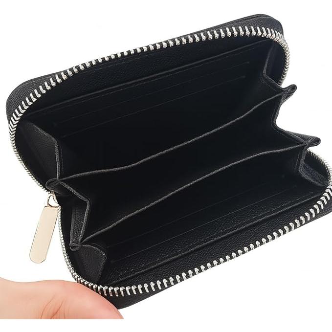 二つ折り財布 ファスナー メンズ レディース 小銭入れ 札束入れ コンパクト ブラック シンプル 無地 (ブラック) 13cm×9cm |  | 01