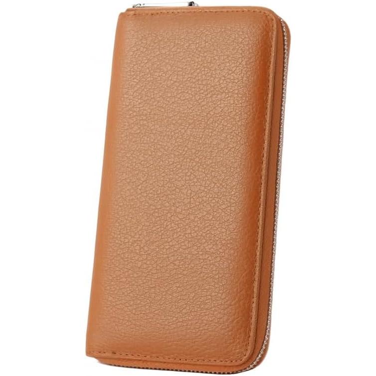 長財布 メンズ レディース シンプル 無地 ブラウン　カード　大量収納　小銭入れ　札束入れ　カジュアル | 