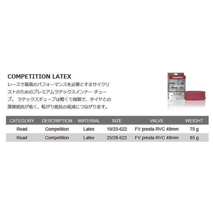 Vittoria ヴィットリア COMPETITION LATEX TUBE コンペティション ラテックス チューブ 700×25/28C 仏式 48mm｜find-shop｜02